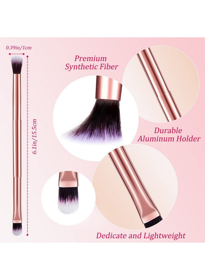 Perthlin 6 Pcs Eyeshadow Smudge Brush 2In1 Eyeshadow Brush 2 Double Ended Make Up Brush Concealer Brush Under Eye Small Soft Firm Pointed Foundation Makeup Applicator For Blending Eye Shadow Liner - Image 2