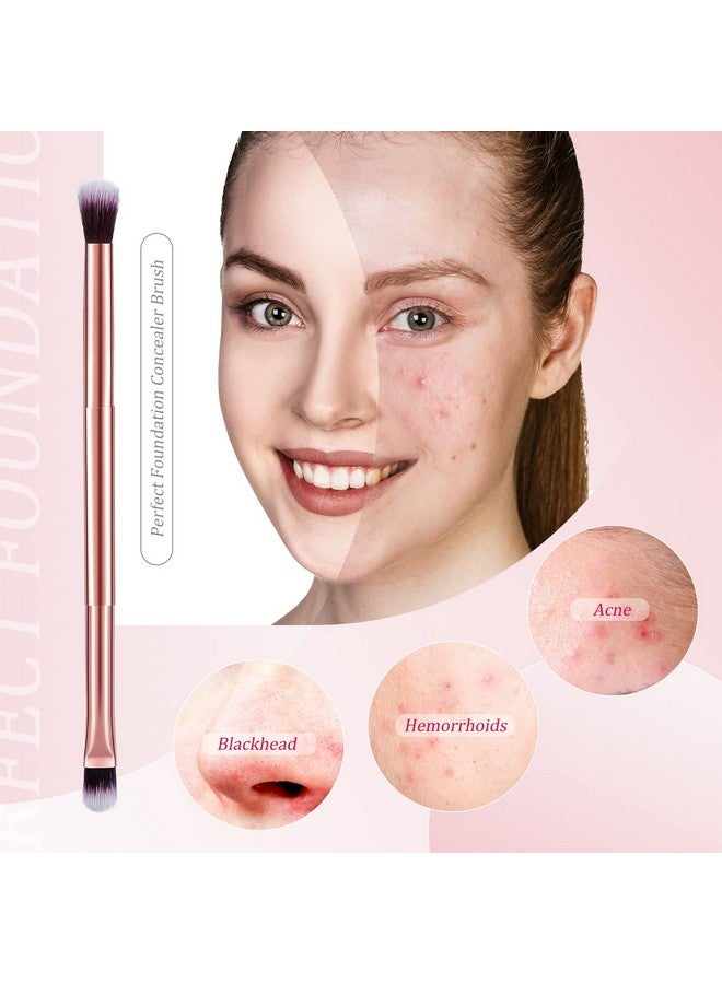 Perthlin 6 Pcs Eyeshadow Smudge Brush 2In1 Eyeshadow Brush 2 Double Ended Make Up Brush Concealer Brush Under Eye Small Soft Firm Pointed Foundation Makeup Applicator For Blending Eye Shadow Liner - Image 5