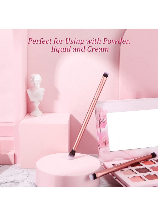 Perthlin 6 Pcs Eyeshadow Smudge Brush 2In1 Eyeshadow Brush 2 Double Ended Make Up Brush Concealer Brush Under Eye Small Soft Firm Pointed Foundation Makeup Applicator For Blending Eye Shadow Liner - Image 4