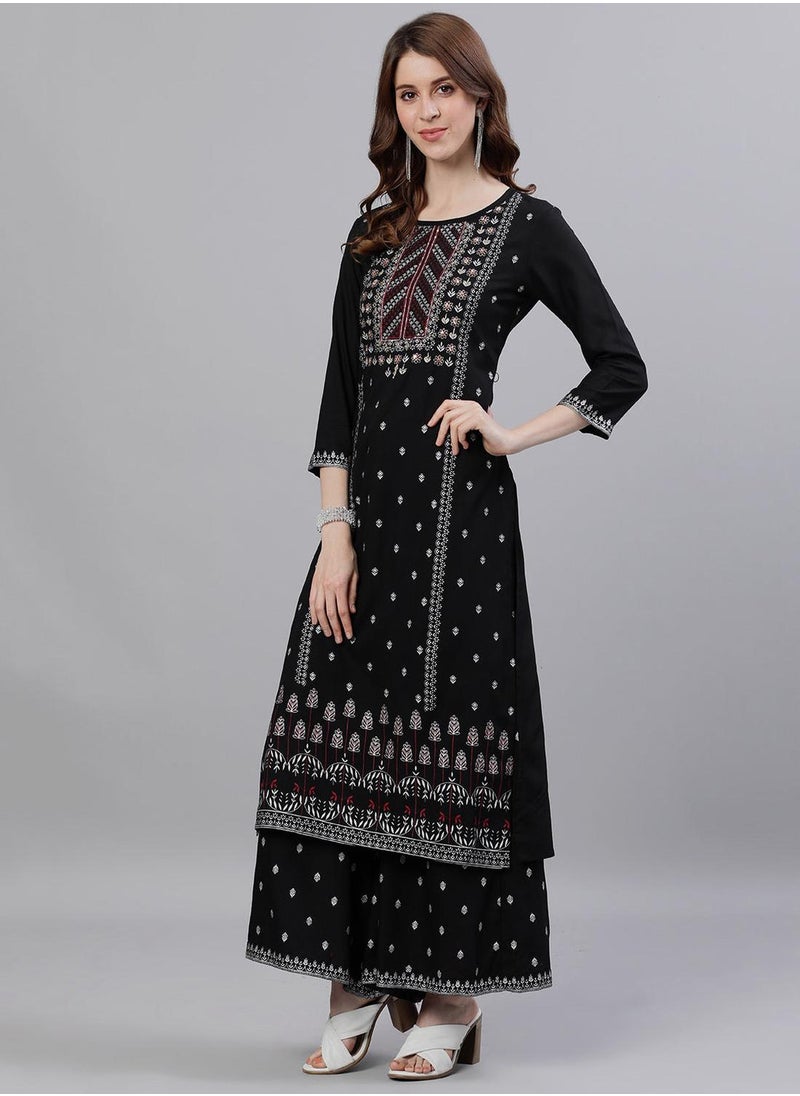 Women Black Embroidered Kurta With Palazzos & Dupatta - pzsku/ZB654B98ADA9EA96C7937Z/45/1741189870/029a2064-a017-4ffd-9c5e-303ab4e0d539