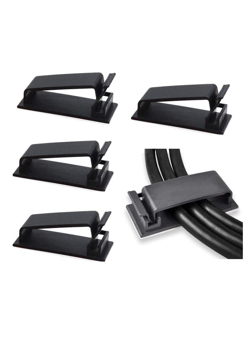 KASTWAVE 50Pcs Self Adhesive Cable Management Clips, Cable Organizers Wire Clips Cord Holder for TV PC Ethernet Cable under Desk Home Office Outdoor - Image 1