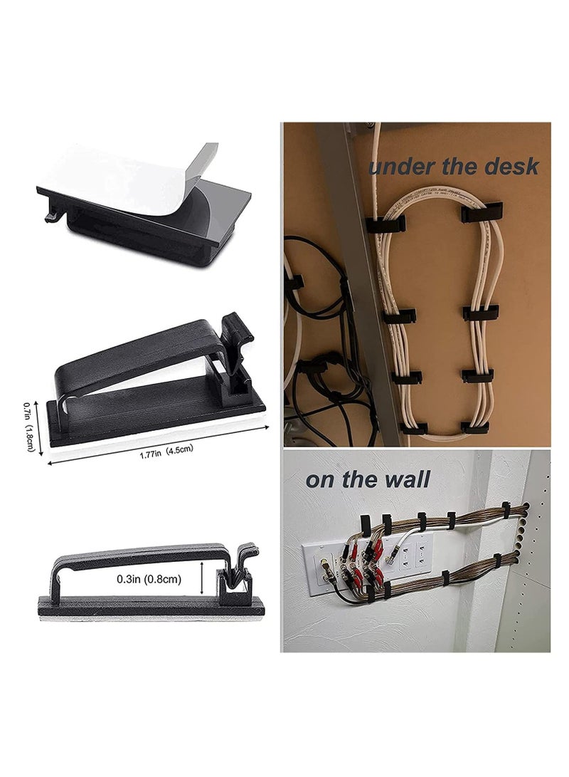 KASTWAVE 50Pcs Self Adhesive Cable Management Clips, Cable Organizers Wire Clips Cord Holder for TV PC Ethernet Cable under Desk Home Office Outdoor - Image 3