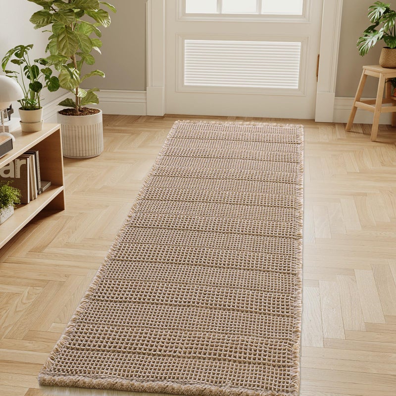 H.VERSAILTEX Waffle Bath Mat Super Absorbent Bathroom Mats Non Slip Bath Rugs for Bathroom Floor Machine Washable Dry Fast Bathroom Rugs for Beside Tub  24"" x 60""  Irish Cream - Image 1