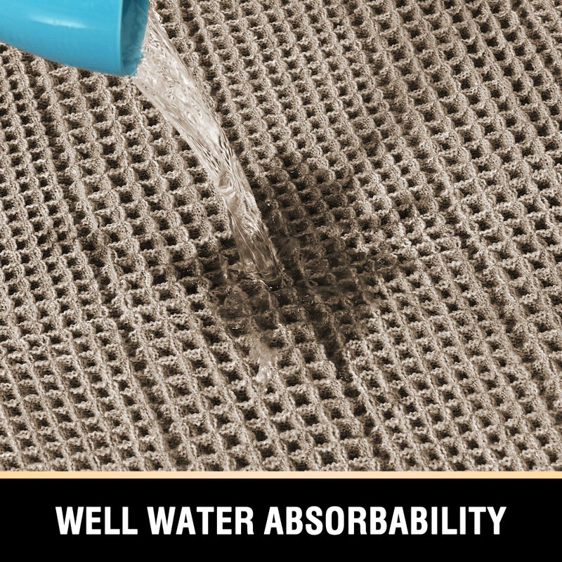 H.VERSAILTEX Waffle Bath Mat Super Absorbent Bathroom Mats Non Slip Bath Rugs for Bathroom Floor Machine Washable Dry Fast Bathroom Rugs for Beside Tub  24"" x 60""  Irish Cream - Image 4