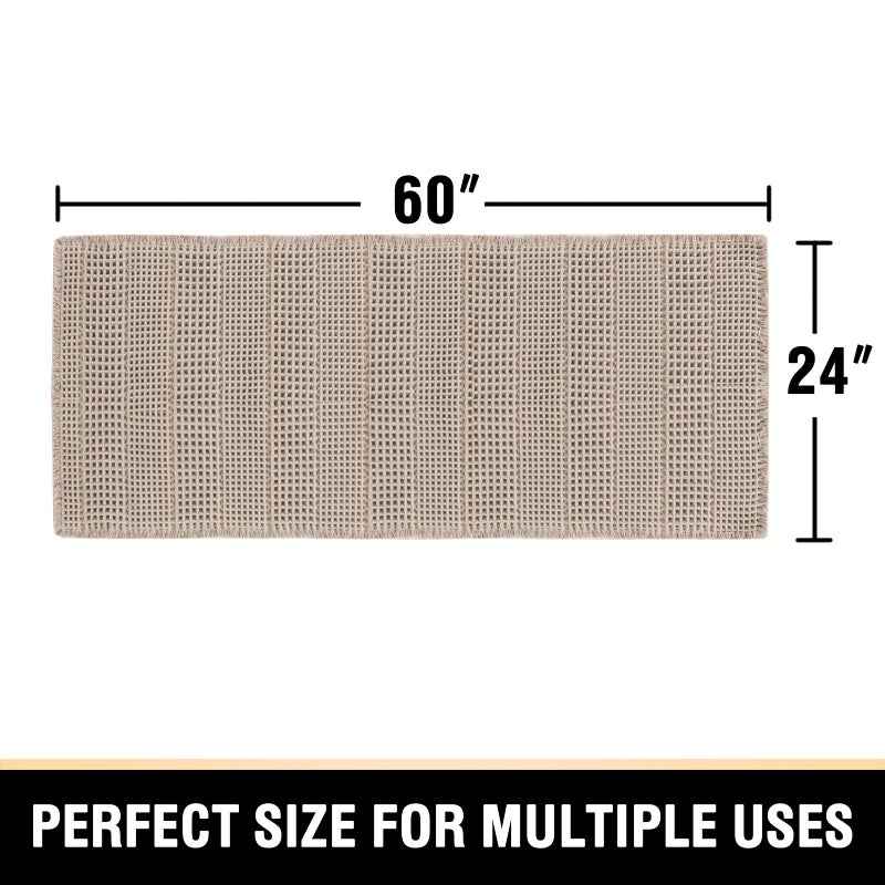 H.VERSAILTEX Waffle Bath Mat Super Absorbent Bathroom Mats Non Slip Bath Rugs for Bathroom Floor Machine Washable Dry Fast Bathroom Rugs for Beside Tub  24"" x 60""  Irish Cream - Image 2