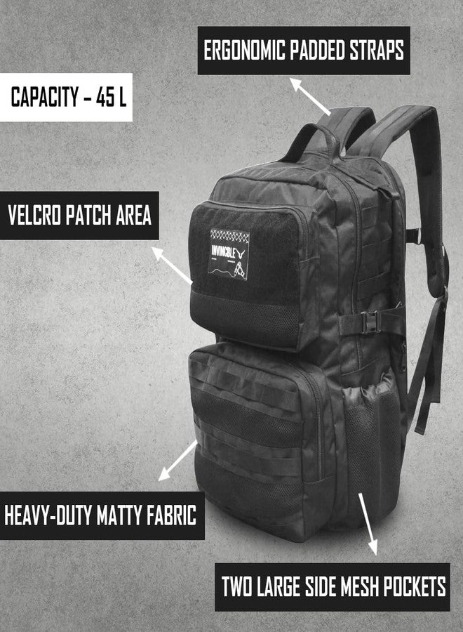إنفينسبل حقيبة ظهر عسكرية تكتيكية كبيرة الحجم من إنفينسيبل، حقيبة هجومية للجيش لمدة 3 أيام، حقيبة مولي - Image 4