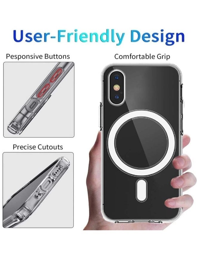 DUSALA Magnetic Case for iPhone Xs and iPhone X 5.8 Inch Compatible with MagSafe Wireless Charging Shockproof Phone Bumper Cover Anti Scratch Clear Back - Image 4