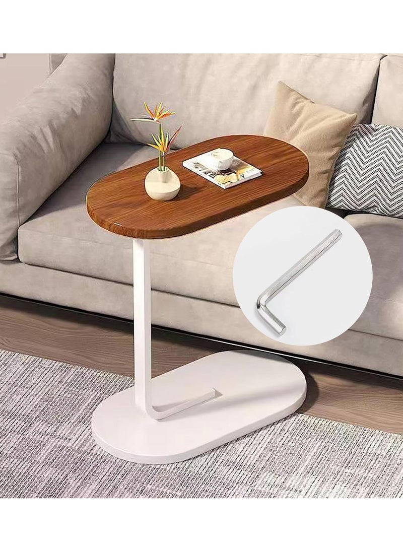 DubaiGallery Oval Coffee Table Decor, Contemporary Coffee Table, Portable Side Table, Small Side Table with Storage, Small Side Tables for Small Spaces  - Image 1