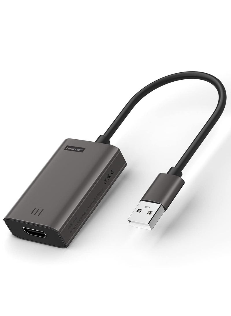 Lemorele MacBook HDMI to USB Adapter, HD 1080P USB to HDMI Cable, Compatible with MacOS M1 / Windows 10/8.1/8/7 (Need to Install App), Incompatible with Linux, Unix, Vista - Image 1