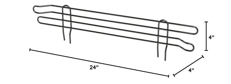 Nexel Wire Shelf Ledge, 24"W x 4"H, Black Epoxy - Image 2