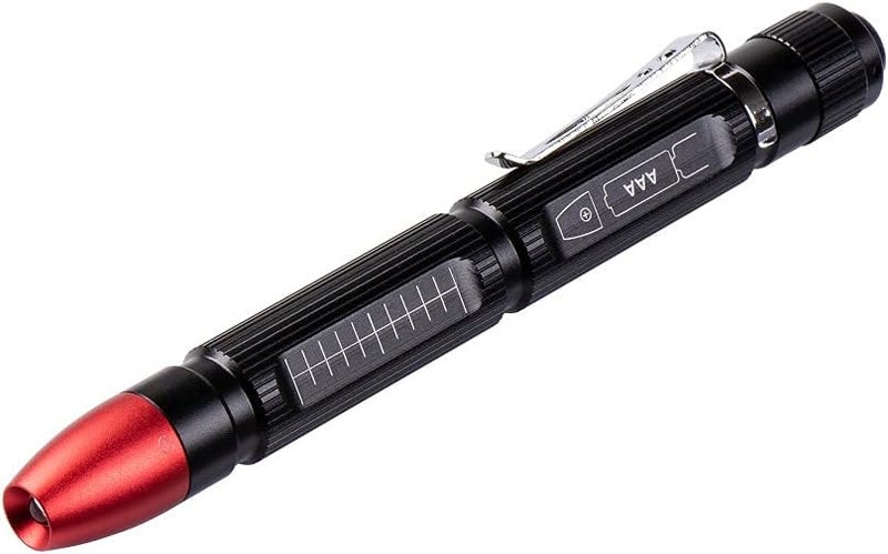 Weltool M6-RD Red LED Dark Adaptation Penlight for Pilots Viewing Navigation Maps, HGN Tests, SFST and ARIDE to DRE Evaluations，Pocket Pen Light with Clip for Doctors and Veterinarians - Image 1