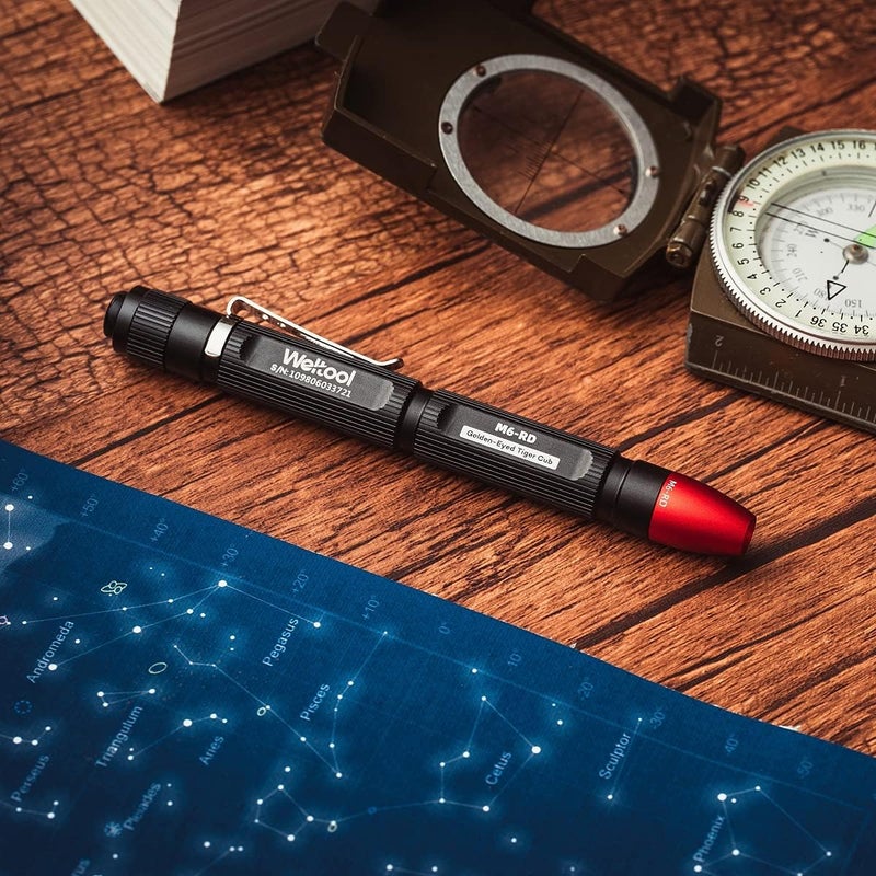 Weltool M6-RD Red LED Dark Adaptation Penlight for Pilots Viewing Navigation Maps, HGN Tests, SFST and ARIDE to DRE Evaluations，Pocket Pen Light with Clip for Doctors and Veterinarians - Image 2