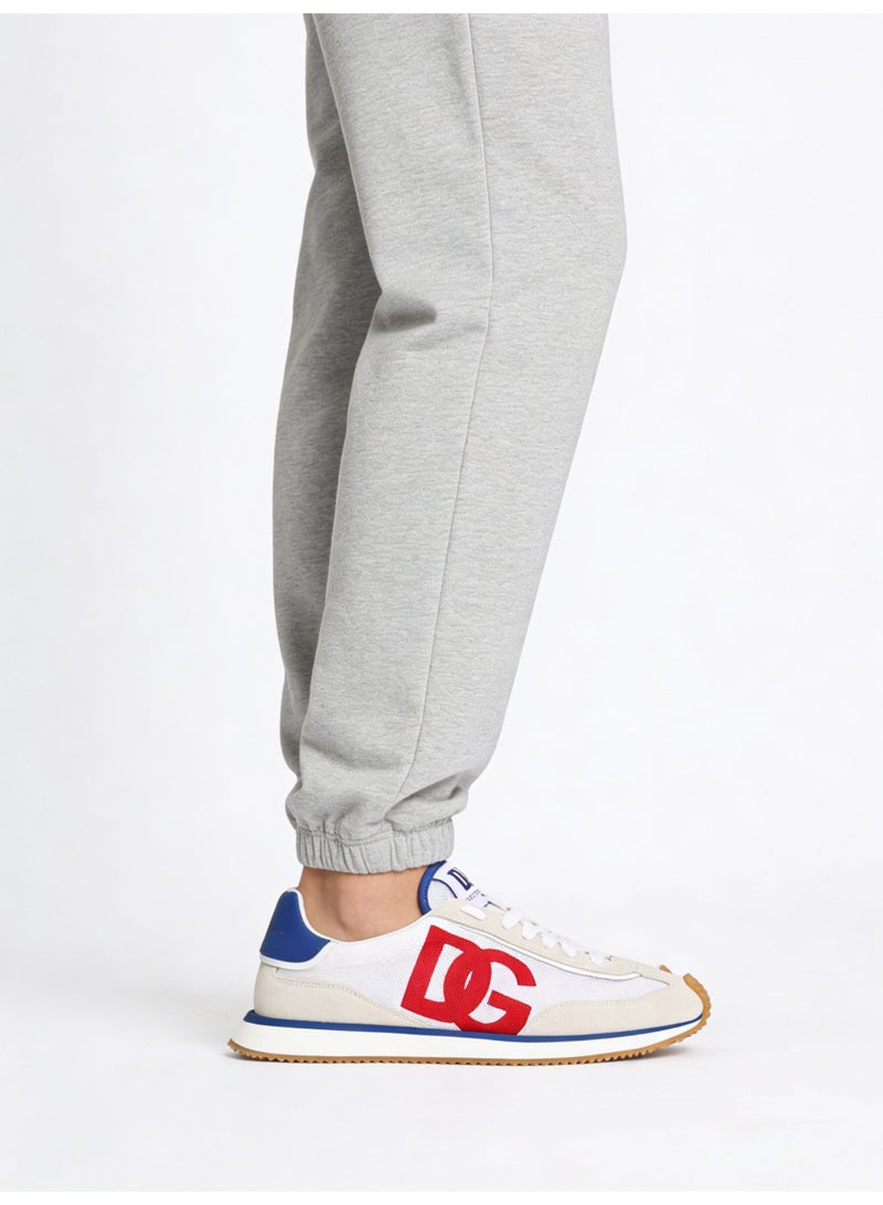 D&G Logo Retro Mesh Sneakers | White Red Blue Color-Block Luxury Low-Top Trainers - Image 3