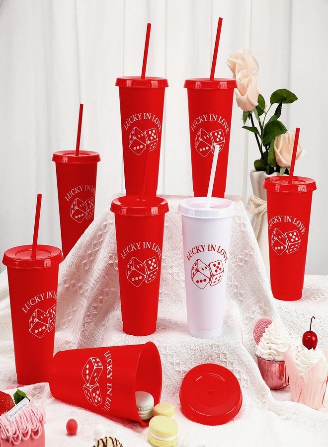Jingmore 16 Pcs 24 oz Lucky In Love Bachelorette Party Tumbler Cups Bride Bachelorette Cups Reusable Casino Bridal Shower Party Favors Decorations - Image 4