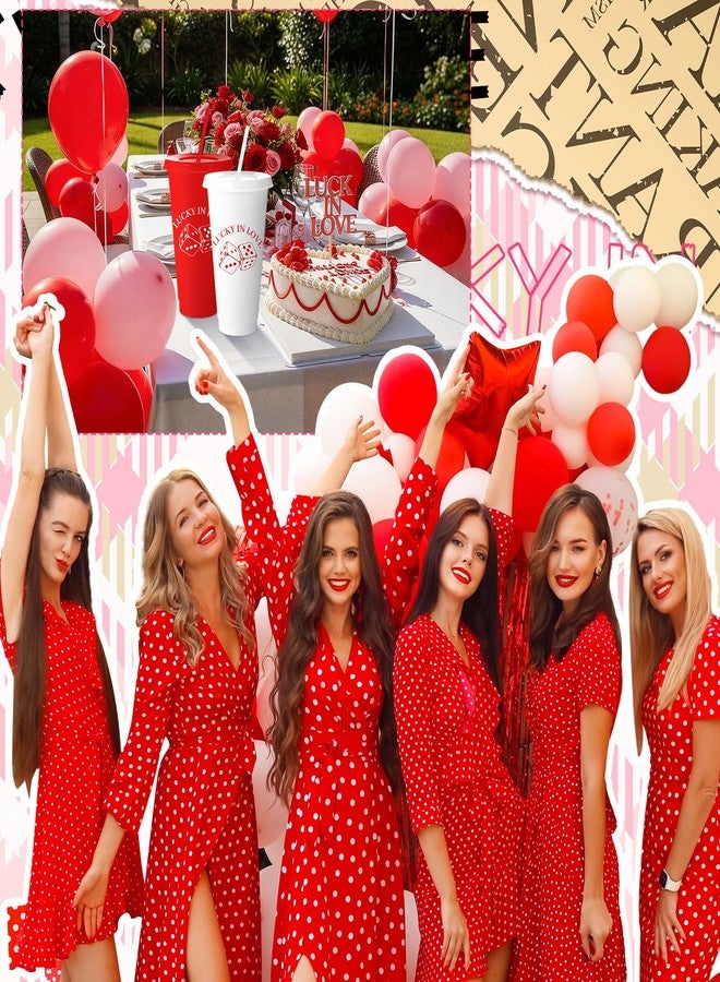 Jingmore 16 Pcs 24 oz Lucky In Love Bachelorette Party Tumbler Cups Bride Bachelorette Cups Reusable Casino Bridal Shower Party Favors Decorations - Image 2
