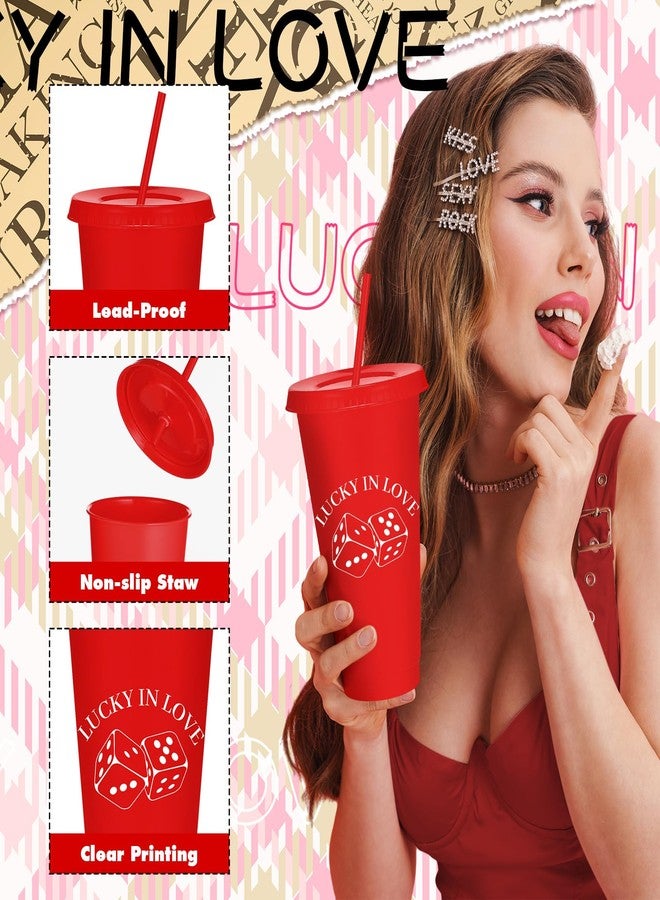 Jingmore 16 Pcs 24 oz Lucky In Love Bachelorette Party Tumbler Cups Bride Bachelorette Cups Reusable Casino Bridal Shower Party Favors Decorations - Image 5