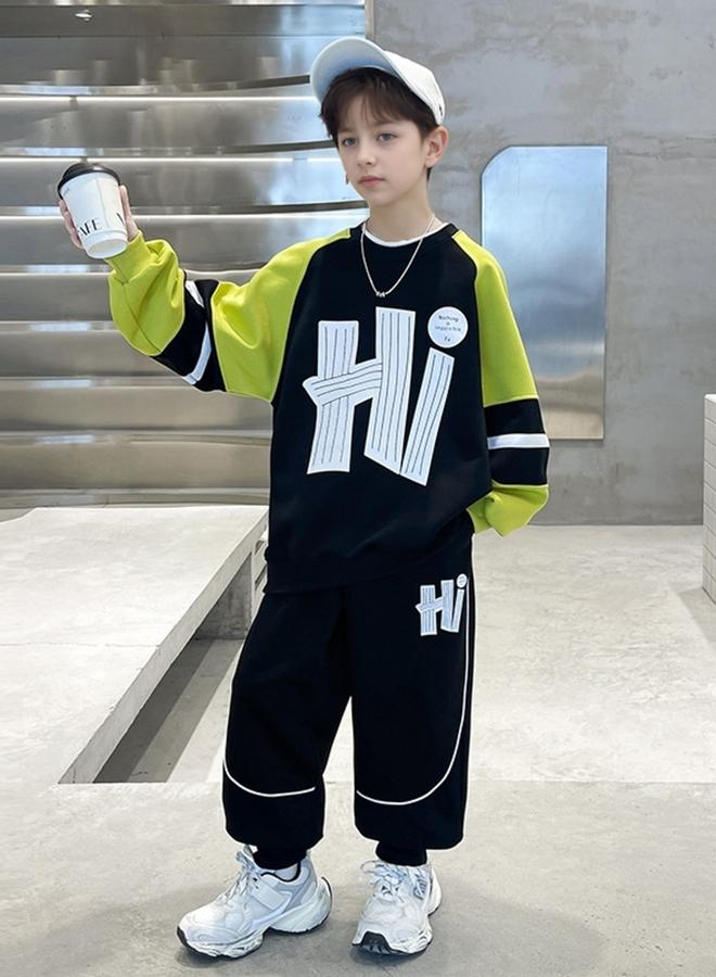 Take Two Boys Color Block Sweatshirt and Joggers Set - Image 2