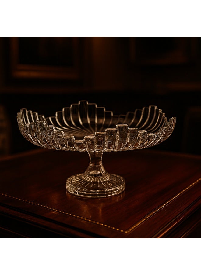 Elegant Glass base serving plate for sweets and fruits, multi-purpose Clear 29.5 cm - Image 2