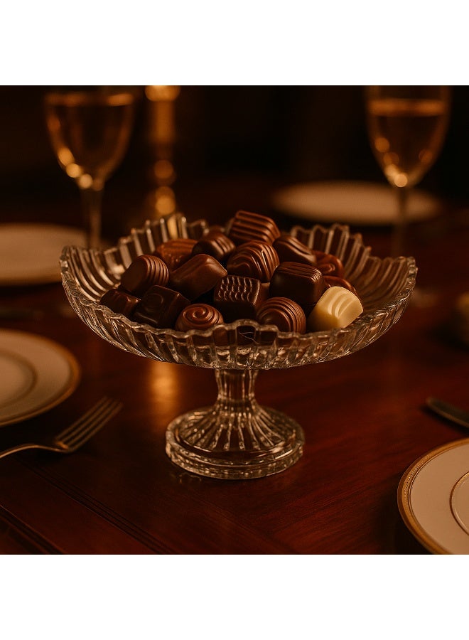 Elegant Glass base serving plate for sweets and fruits, multi-purpose Clear 29.5 cm - Image 1