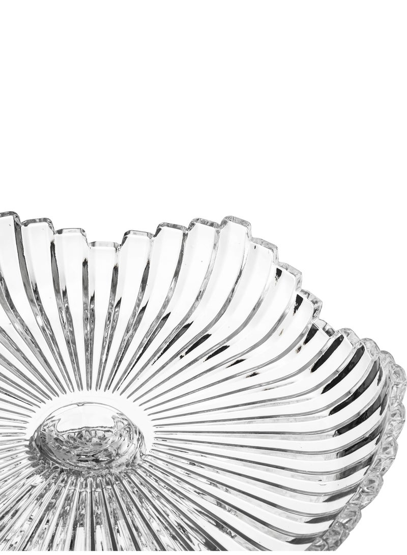 Elegant Glass base serving plate for sweets and fruits, multi-purpose Clear 29.5 cm - Image 5