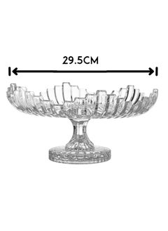 Elegant Glass base serving plate for sweets and fruits, multi-purpose Clear 29.5 cm  - Image 4