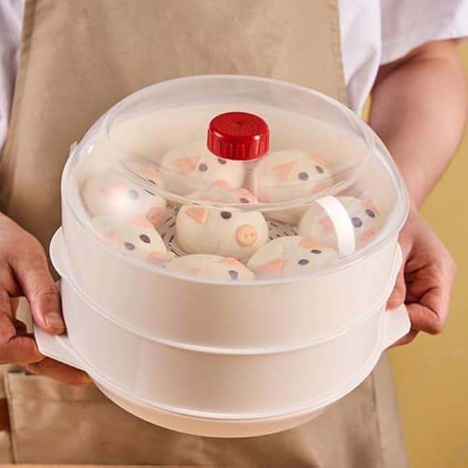 قدر بخار كبير للطهي، وعاء مطبخ مزدوج الطبقات، أواني طهي بالبخار، فرن ميكروويف، أدوات طهي لدقيق الشوفان، الزلابية، الأرز، الكعك المطهو ​​على البخار، الخضراوات، طعام المطاعم المنزلية - Image 4