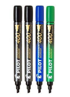 4-Piece Permanent Marker Chisel Tip Multicolour