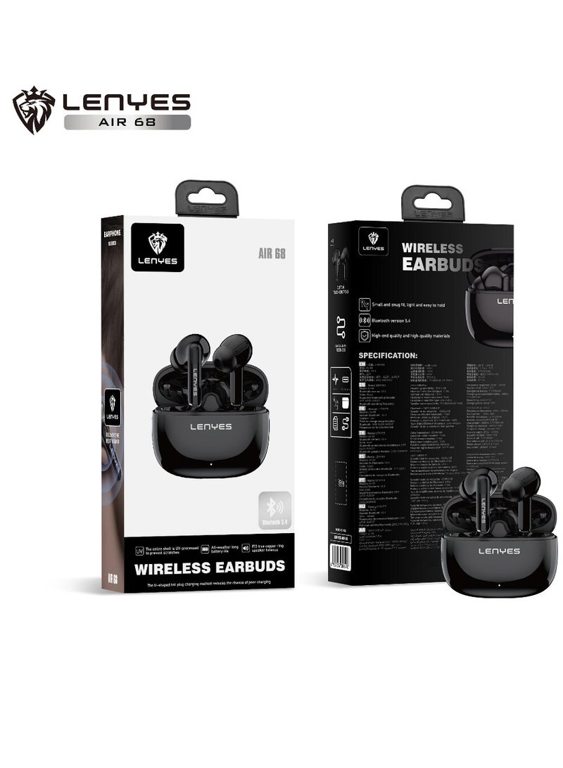 Lenyes Air 68 TWS Wireless Earbuds with Active Hybrid Noise Cancellation (HNC), Bluetooth 5.3, HiFi Stereo Sound, and 20-Hour Playtime - Image 2