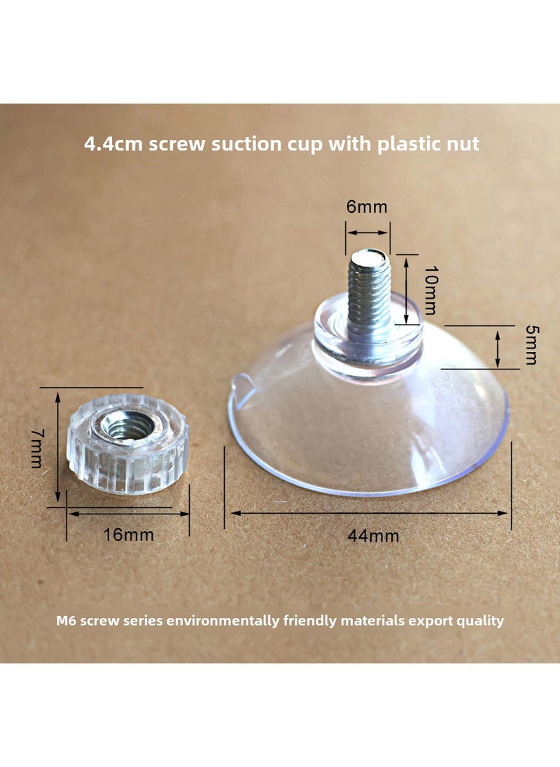 1 x 5 pcs 4CM Clear PVC Suction Hooks M4 Screw Rod M5 Nut 44mm screw suction M6 with plastic nut (11g) 