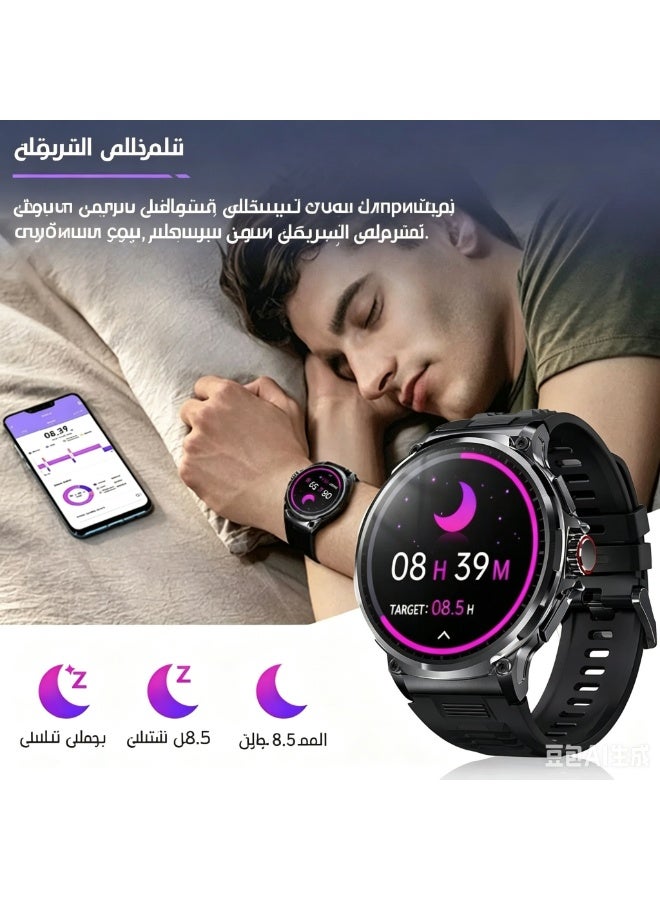 ساعة ذكية للرجال مع وظيفة الاتصال، شاشة AMOLED HD بحجم 1.85 بوصة، تتبع الرياضة والصحة، بطارية 710 مللي أمبير، مقاومة للماء IP7 لأنظمة Android و iOS - Image 5