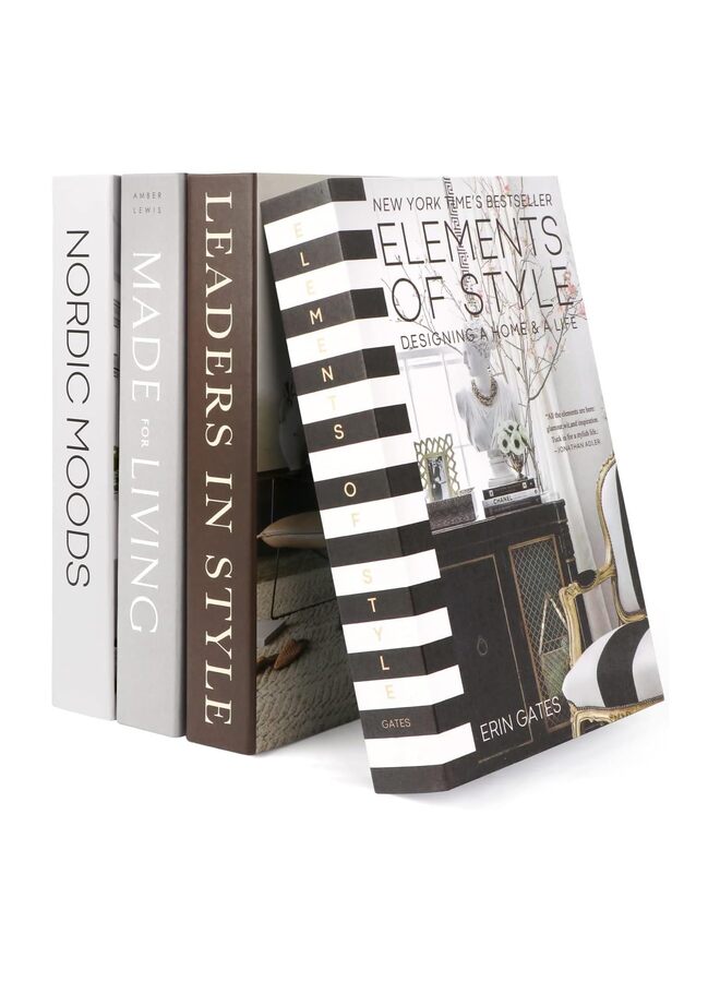 4PCS,Faux Books for Decoration,Modern Fashion Decorative Books Set for Hardcover Home Decor, Fake Book Stacks Display for Bookshelf Living Room Decor - Image 1