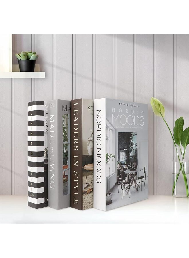 4PCS,Faux Books for Decoration,Modern Fashion Decorative Books Set for Hardcover Home Decor, Fake Book Stacks Display for Bookshelf Living Room Decor - Image 5