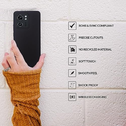 SPRIG Cases Compatible with Motorola Edge 40 Liquid Silicone Back Cover Premium Moto 5g Phone Case Drop Tested Shock Proof for Boys and Girls with Camera Protection (Black) - Image 4