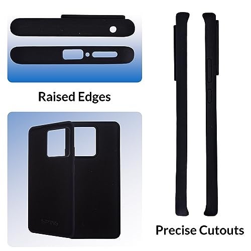 SPRIG Cases Compatible with Motorola Edge 40 Liquid Silicone Back Cover Premium Moto 5g Phone Case Drop Tested Shock Proof for Boys and Girls with Camera Protection (Black) - Image 3
