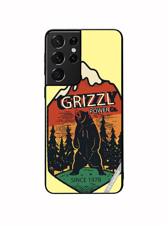 VR CREATIVE Protective Case Cover For Samsung Galaxy S21 Ultra 5G Grizzly Bear Design Multicolour - Image 1