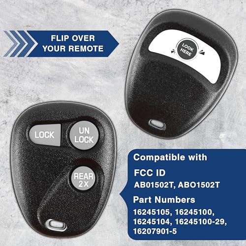 KeylessOption Key Fob Replacement for 1996 1997 1998 1999 2000 2001 2002 Buick Cadillac Chevrolet GMC Oldsmobile Pontiac Keyless Entry Remote Control, 3-Button 16245100-29 - Image 5