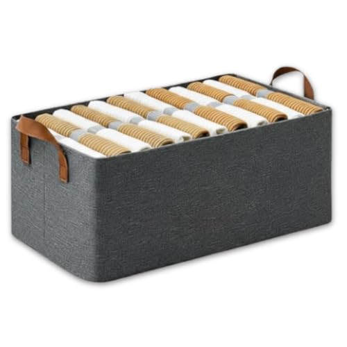Raggle Collapsible Fabric Storage Cubes Organizer with Handles Foldable Storage Baskets for Organizing Toys, Books, Shelves, Closet, Large Storage Box with Handles (Gray, 26L-1) - Image 1