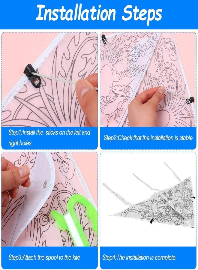 Easywiny 20 PCS DIY Color Filled Kite for Kids Kite Making Kit Bulk, Painting Kites, Decorating Coloring Kite Party Pack, Extremely Easy to Fly Kite for Beginner with 10 Painting Pens for Outdoor Activities - Image 3