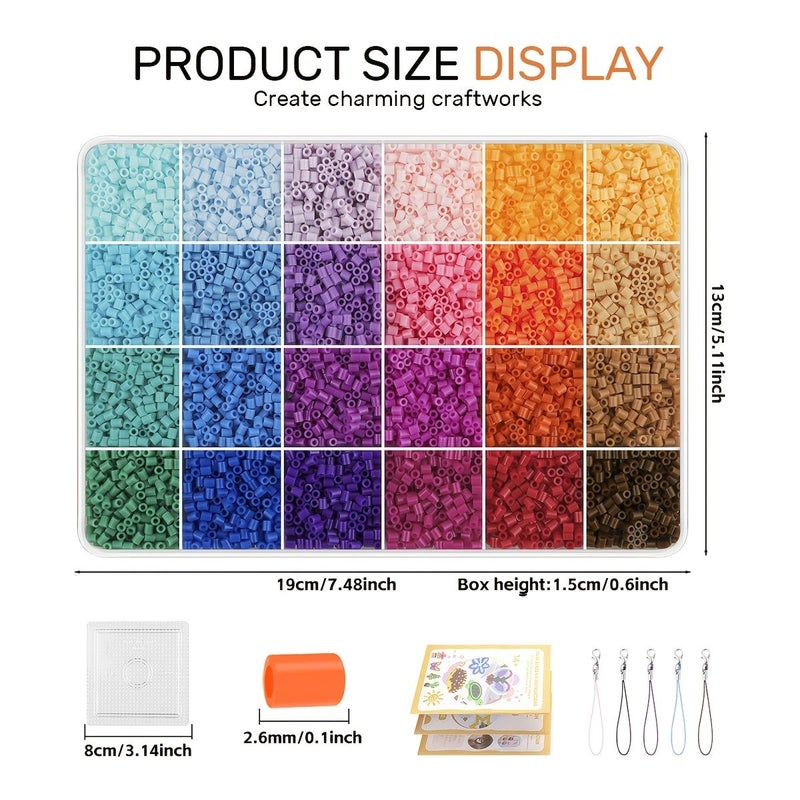 24 Color Fuse Bead Craft Kit With Tools For Beginners Complete Starter Set - Image 4