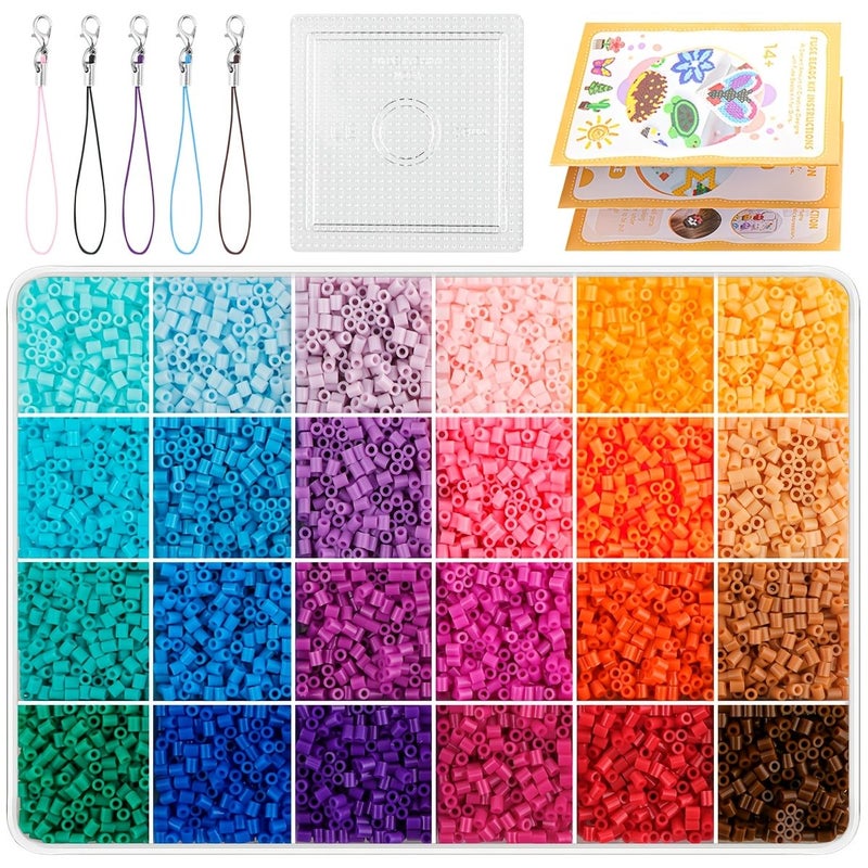 24 Color Fuse Bead Craft Kit With Tools For Beginners Complete Starter Set - Image 2