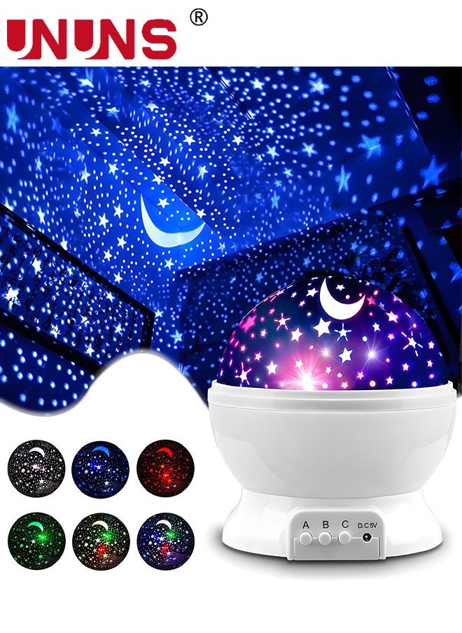 UNUNS Star Projector Night Light for Kids, Birthday Fun Toy Gifts for Kids, Projection Lamp for Kids Bedroom, Room Decor for Child Sleep Peacefully in Dark Stars and Moon  - Image 1