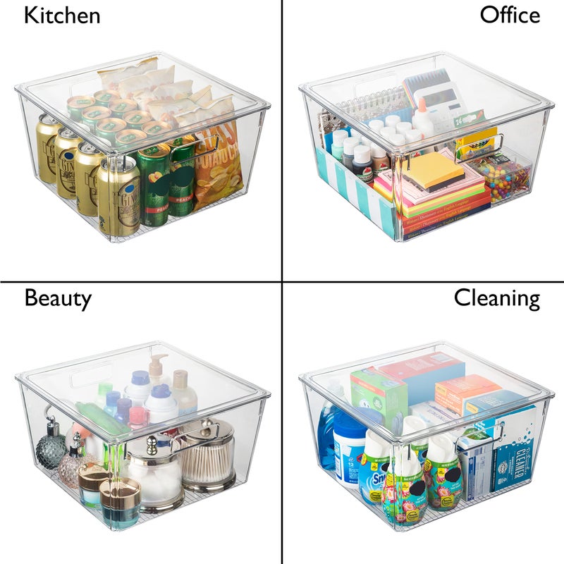 CLEARSPACE Plastic Storage Bins with Lids XL â€“ Perfect Kitchen Organization or Pantry Storage â€“ Fridge Organizer, Pantry Organization and Storage Bins, Cabinet Organizers - Image 5