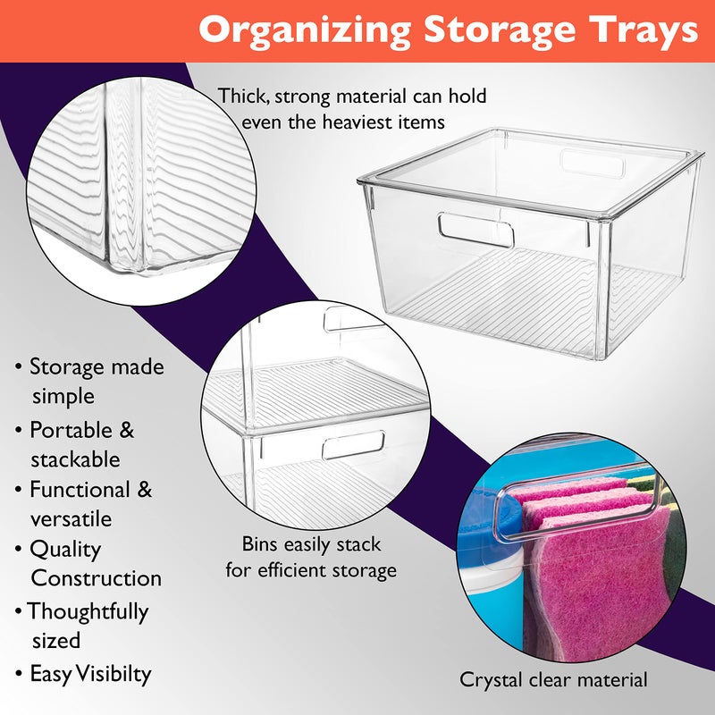 CLEARSPACE Plastic Storage Bins with Lids XL â€“ Perfect Kitchen Organization or Pantry Storage â€“ Fridge Organizer, Pantry Organization and Storage Bins, Cabinet Organizers - Image 4