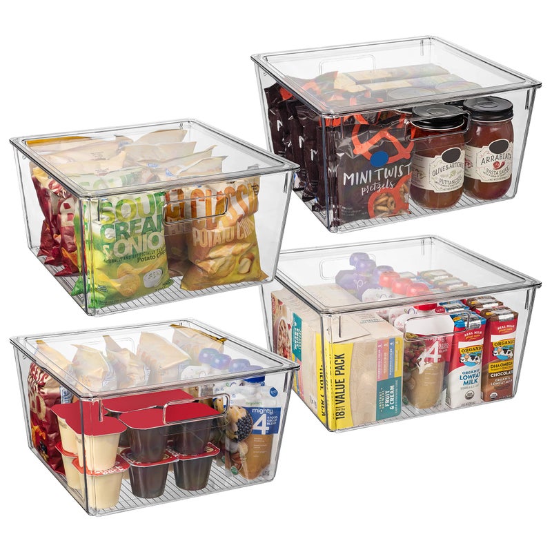 CLEARSPACE Plastic Storage Bins with Lids XL â€“ Perfect Kitchen Organization or Pantry Storage â€“ Fridge Organizer, Pantry Organization and Storage Bins, Cabinet Organizers - Image 1
