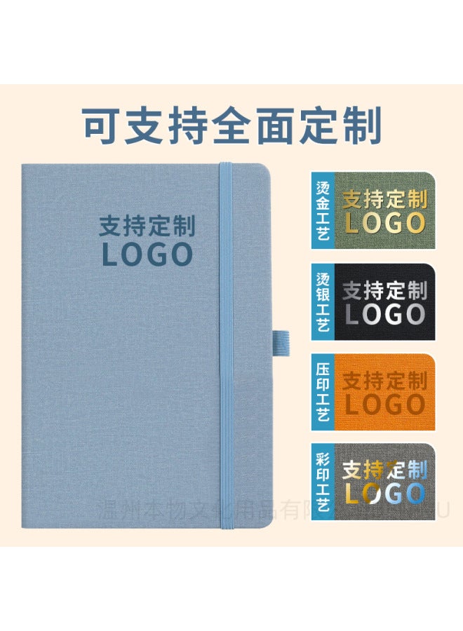 Real Notebook Customized Business Hard Cover Simple Thick Office Strap Diary Stationery Notepad - Image 2