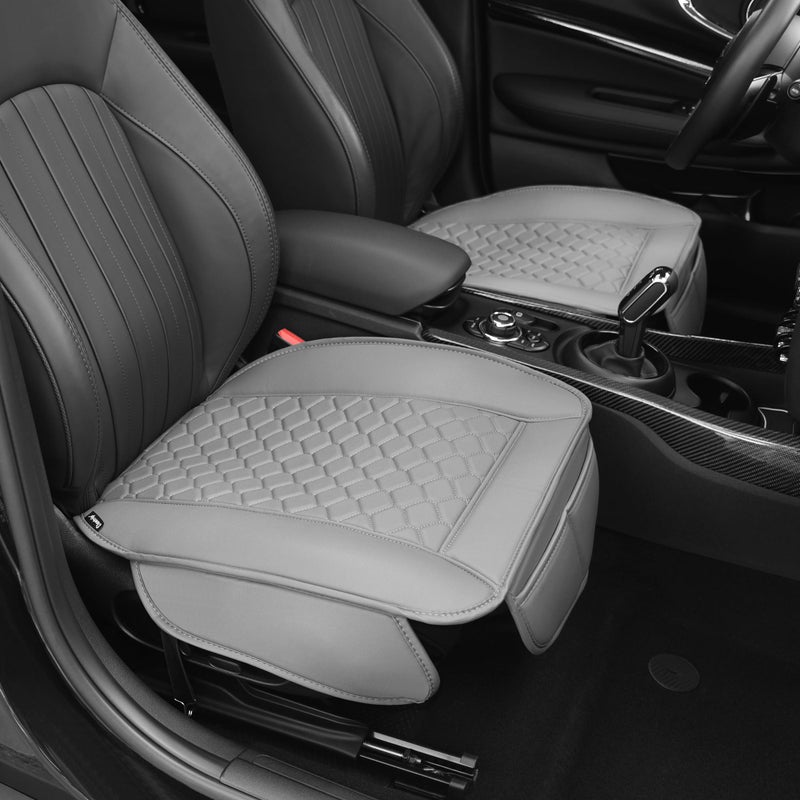 Elantrip Gray 2 Pcs Car Seat Cover Includes Front Car Seat Protector Premium Interior Covers with Storage Pockets Padded Seat Covers for Cars Trucks SUV Auto Gray Padded NonSlip