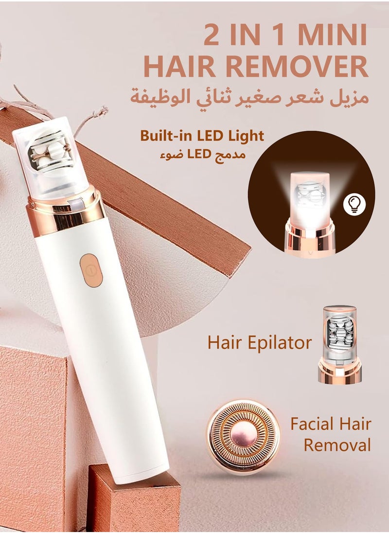 DOSCHER - 2-in-1 Painless Epilator & Shaver for Women – Rechargeable Electric Hair Remover & Smooth Trimmer for Ladies, Hair Removal Machine for Body, Fingers, and Face, Portable Lipstick-Style Epilation System - Image 1