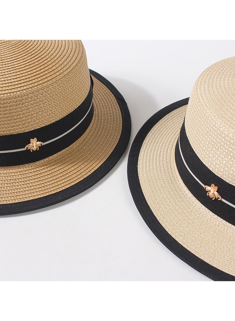 KUYING New Fashion Small Headed Flat Top Straw Hat  - Image 4