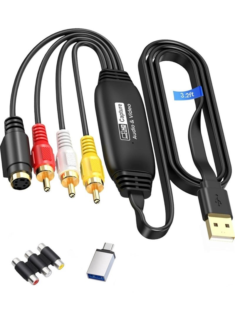 إكس ليفيل بطاقة التقاط الفيديو ، VHS إلى محول رقمي ، USB2.0 ، RCA AV إلى محول الفيديو الصوتي USB ، جهاز التقاط الفيديو 1080 تحويل VHS VCR DVD إلى محول رقمي ، متوافق مع ويندوز ، نظام التشغيل Mac OS - Image 1