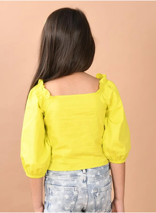 LILPICKS Square Neck Shirred Crop Top by Styli